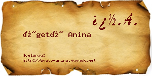 Égető Anina névjegykártya